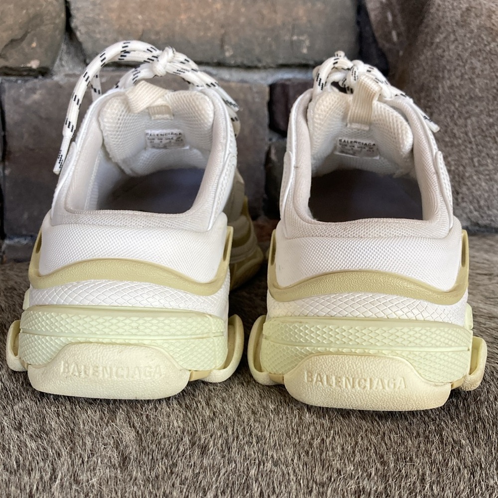 BALENCIAGA Triple S Mesh White Mule Sneakers - Picture 9 of 15